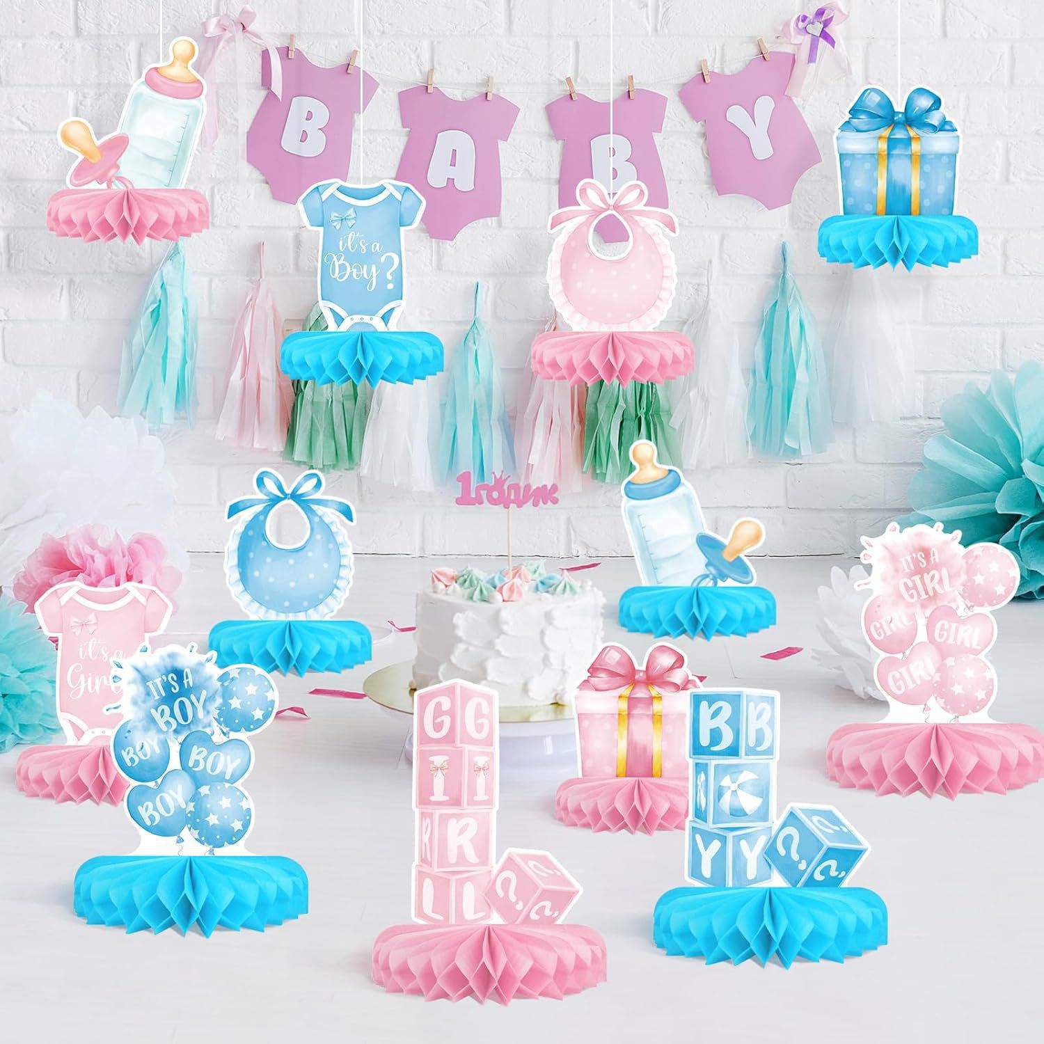 12PCS/Set Gender Reveal Honeyc - đánh giá và giá Tablet Accessories Kit