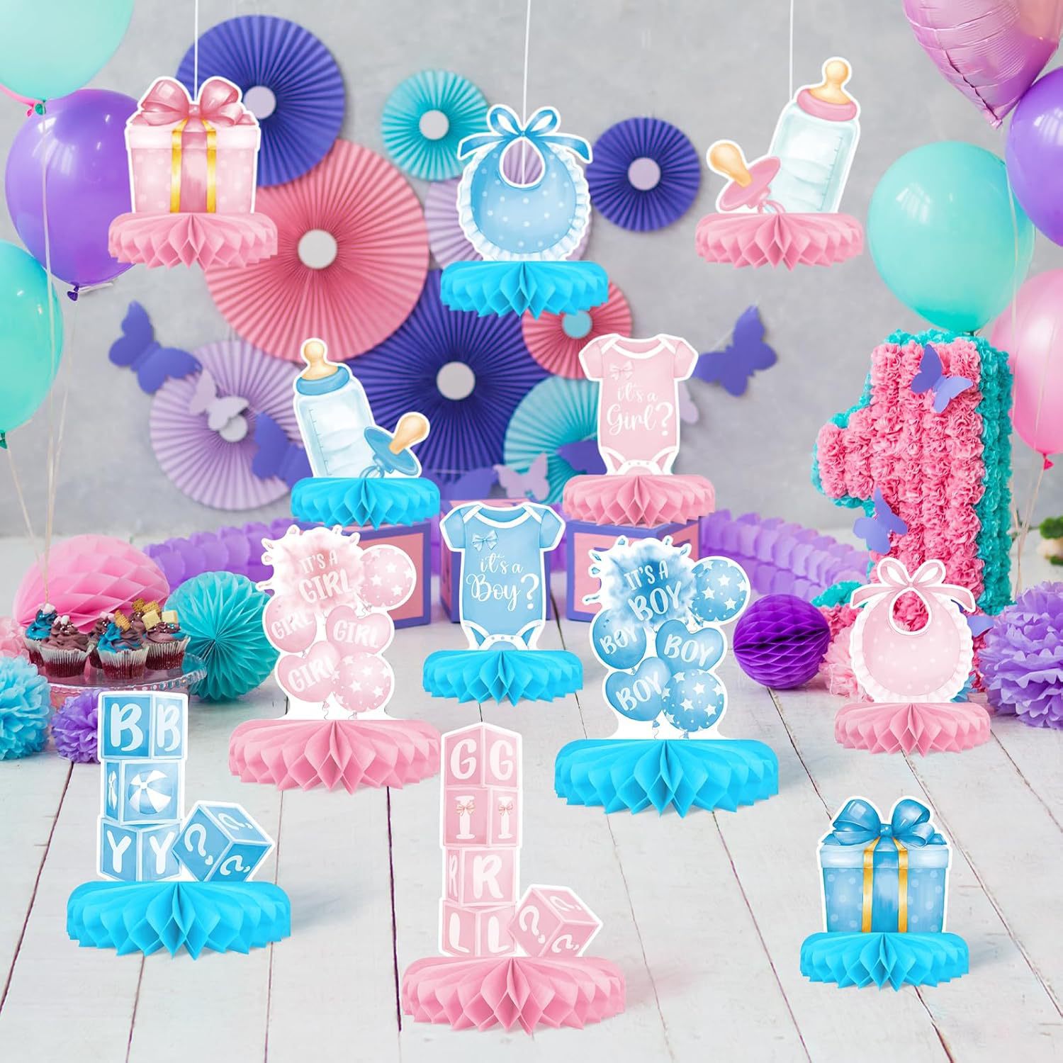 12PCS/Set Gender Reveal Honeyc - đánh giá và giá Tablet Accessories Kit