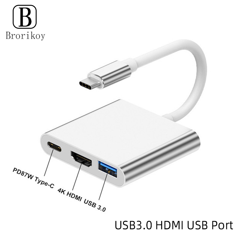 3 in 1 USB Type C Hub to 4K HD - đánh giá và giá Huawei Tablet Accessories